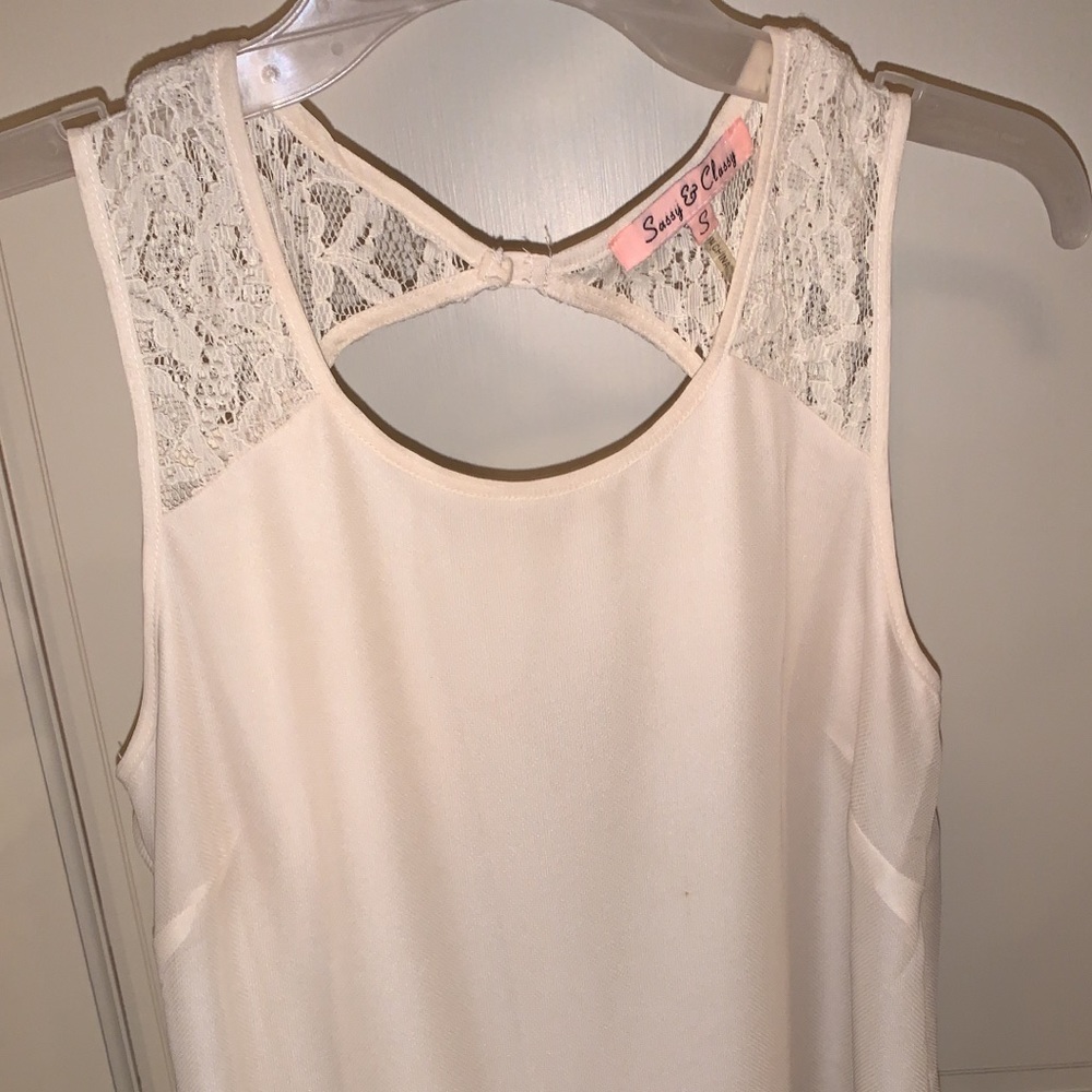 Cream lace tank